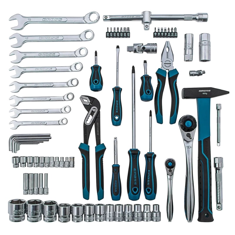 Набор инструментов Gross 14156 (76 предметов, CrV 1/4", 1/2")
