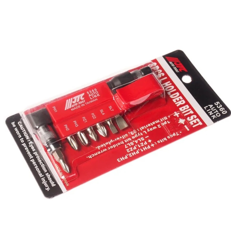 Набор бит JTC JTC-5360, 1/4"DR PHILIPS, POZIDRIVE, с Г-образным держателем, 8 предметов в Твери