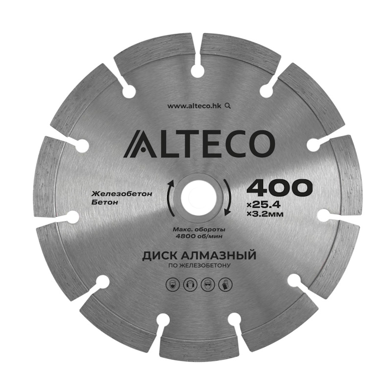 Диск алмазный по желозобену Alteco 66491, 400х25,4 в Твери