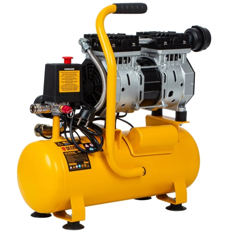 Компрессор безмасляный малошумный Denzel DLS65010 650 Вт 120 лмин 10 л 58021