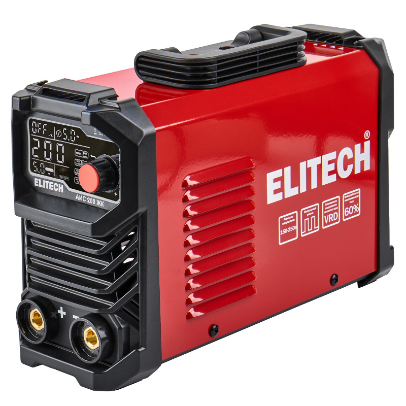 Инвертор Elitech АИС 200 ЖК 204745 MMA 160-250В 70 кВт 20-200А 6472₽