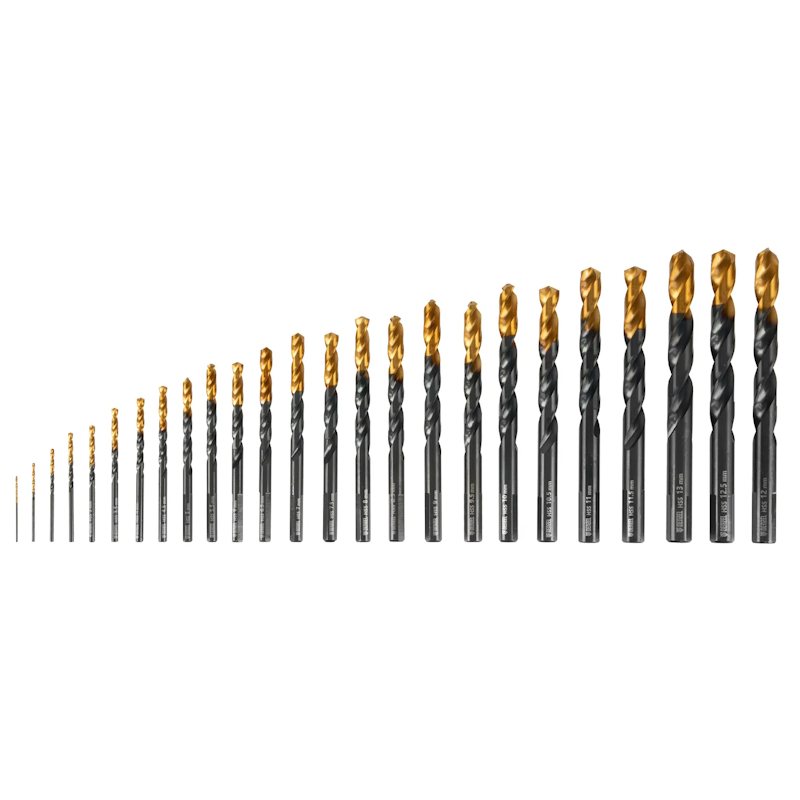 Набор сверл по металлу Denzel 72323, 1-13 мм, HSS-Tin, Golden Tip, 25 шт в Кинешме