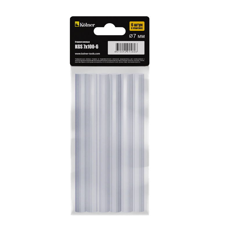 Стержни клеевые Kolner KGS 7x100-6 4610092015606 7х100 мм 6 шт 77₽