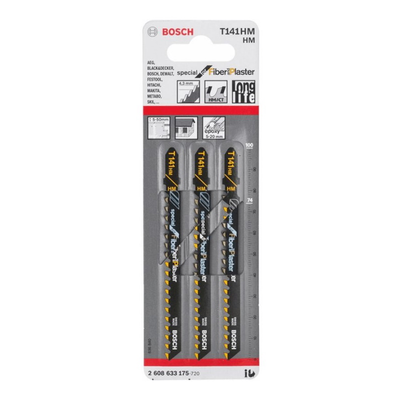 Пилки для лобзика BOSCH T 141 HM, HM 3шт 2.608.633.175 в Рыбинске