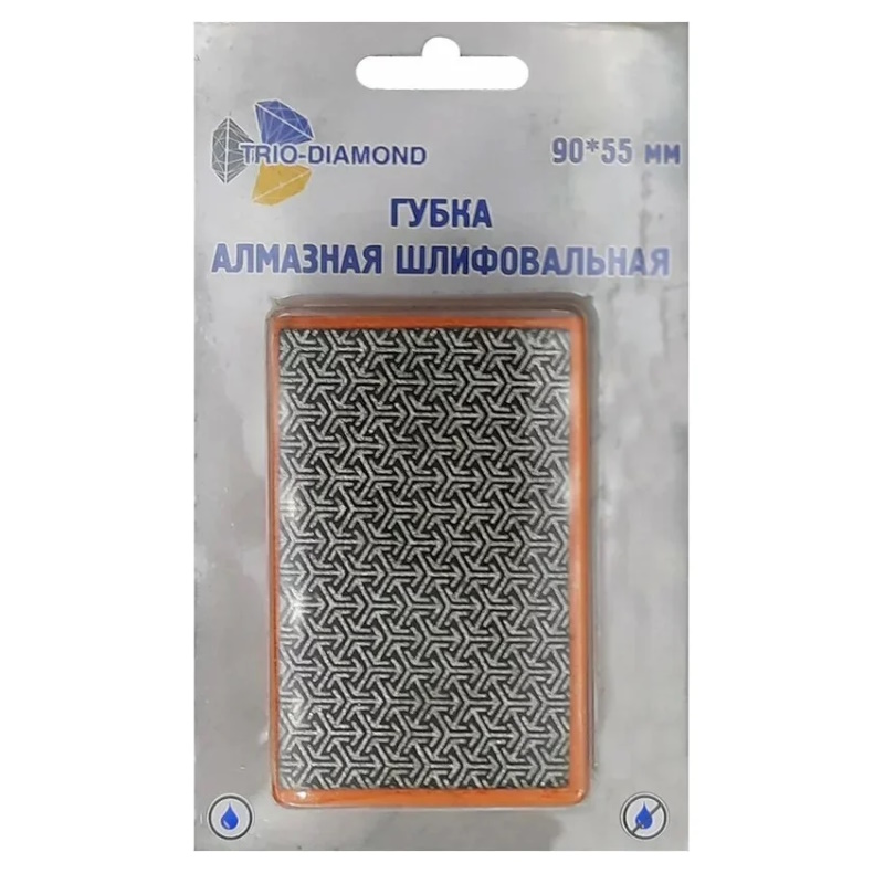 Губка алмазная шлифовальная Trio-Diamond 142100, 90х55 мм, № 100 в Переславле