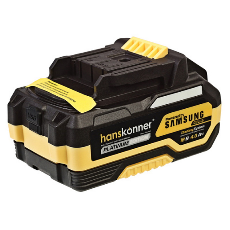 Аккумулятор Hanskonner HBP2004PRO PLATINUM, 18 В, 1BS, 4.0 Ач, ячейки SAMSUNG, под Makita LXT, блистер