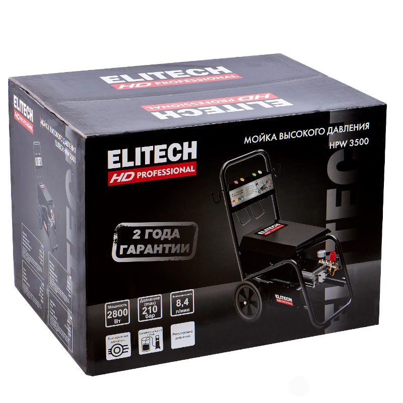 Мойка высокого давления Elitech HD HPW 3500 204595, 210 бар, 2800 Вт, 8,4 л/мин в Рыбинске