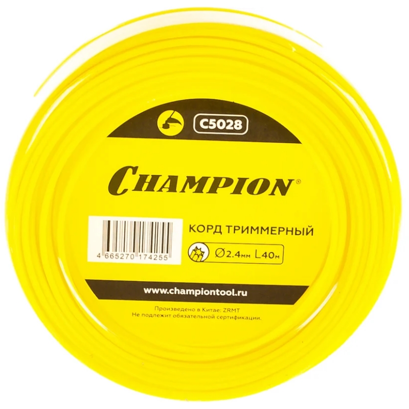 Корд триммерный Champion C5028, Star 2.4мм* 40м (звезда) в Угличе