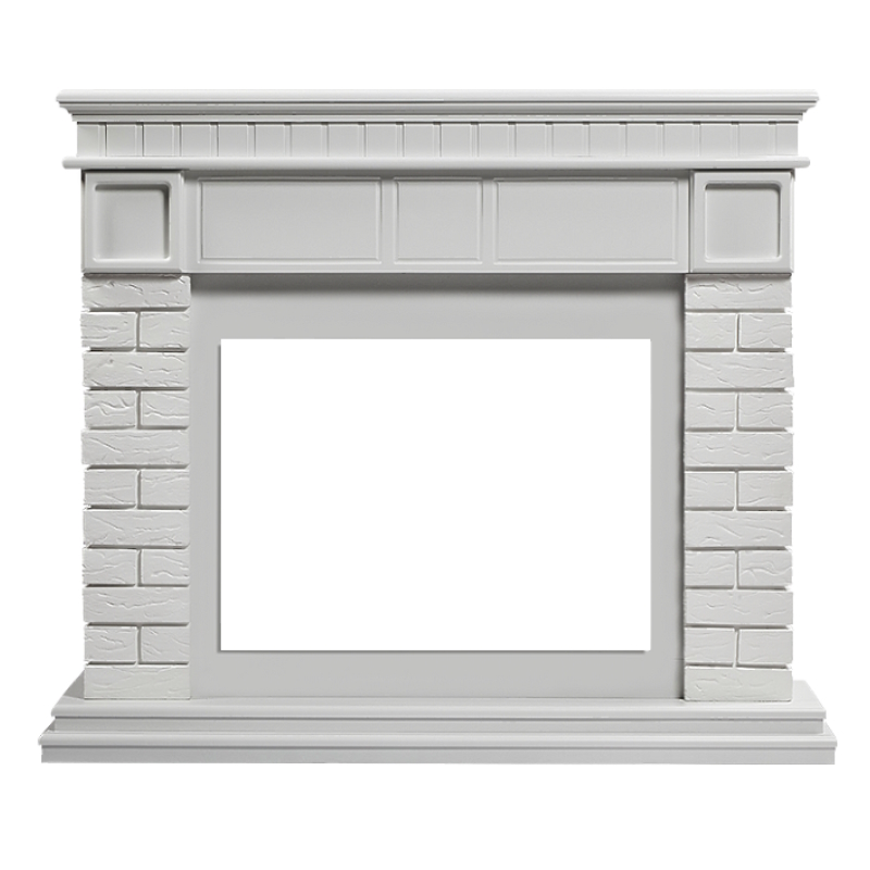 Портал Firelight Bricks 25 НС-1277346, камень белый, белая эмаль в Туле