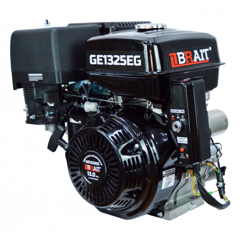 Двигатель бензиновый Brait GE1325EG 03.01.309.002, 13л.с; 25мм вал под шлицы, электростартер в Ярославле