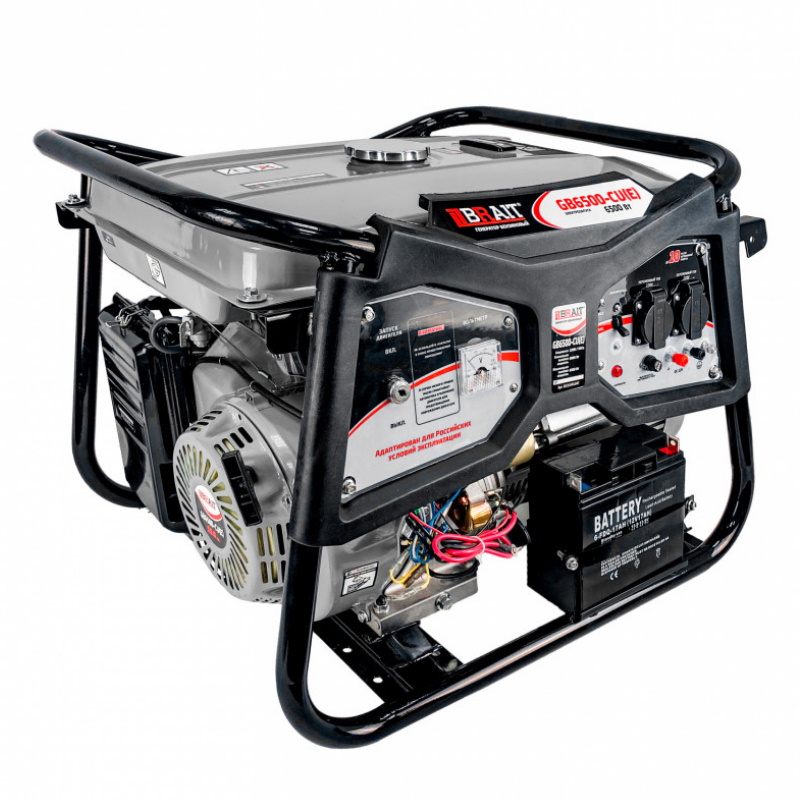 Генератор бензиновый Brait GB-6500-CUE 0201044047 6065 кВт 220В электростартер 38559₽