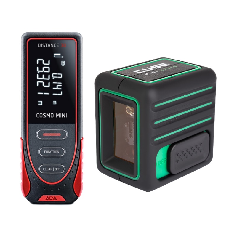 Комплект: Уровень Ada CUBE MINI GREEN Basic Edition + Дальномер Ada Cosmo MINI, А00730 в Коврове