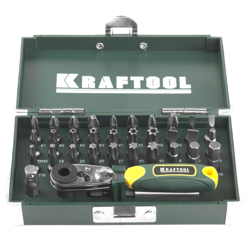 Набор бит Kraftool "X-Drive" 26065-H33, кованых, торсионных, Cr-Mo, система насечек "NSS", 33 предметов, в боксе в Ярославле