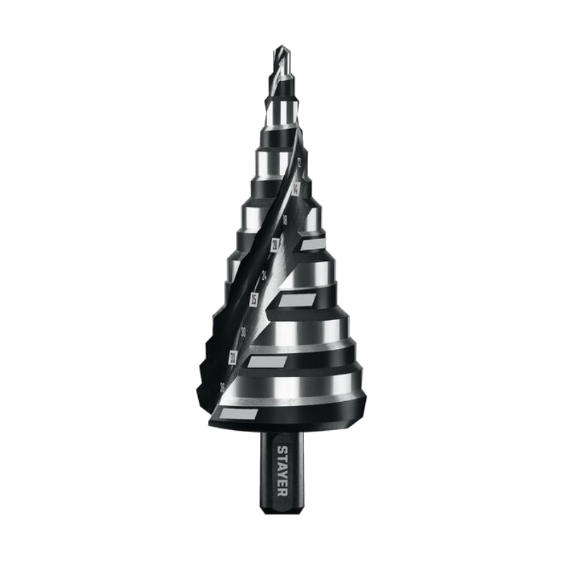 Сверло ступенчатое Stayer Pro-Max 29661-4-39-14, 4-39 мм, 14 ступеней, винтовая спираль в Туле