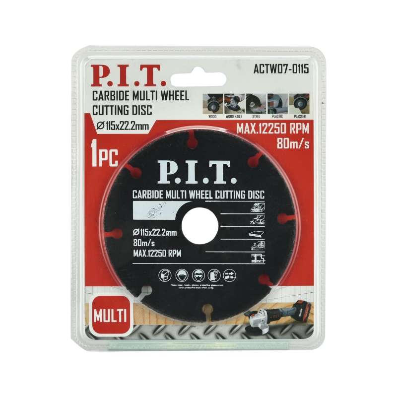 Диск отрезной по дереву для УШМ P.I.T. ACTW07-0115 (115x22,2x1,2 мм 3T) в Угличе