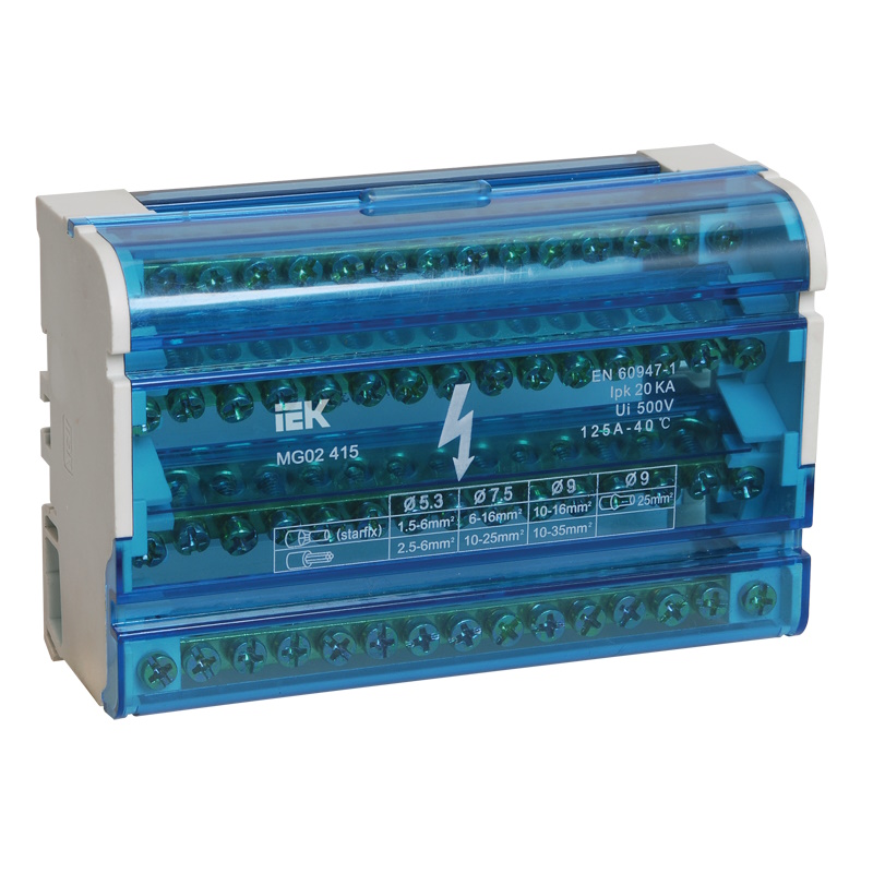 Шины на DIN-рейку (кросс-модуль) IEK ШНК 4х15 YND10-4-15-125, 3L+PEN  в Иваново