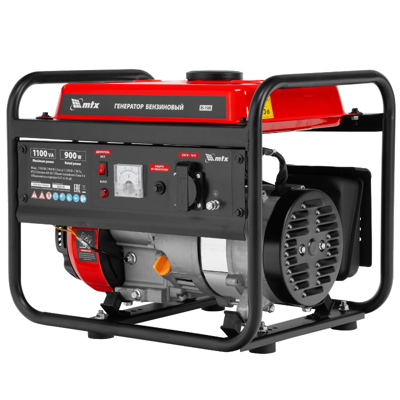 Генератор бензиновый MTX RS-1500 946175 11 кВт 230 В ручной стартер 13519₽