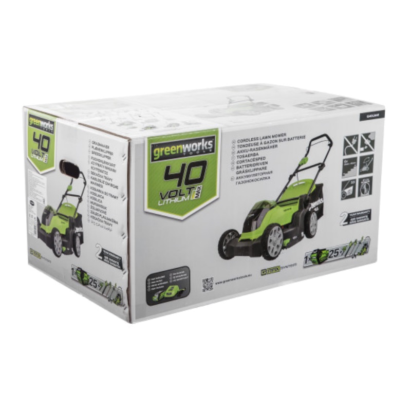 Газонокосилка Greenworks G40LM41K4 40B (в комплекте АКБ, ЗУ, мульчирование) в Туле