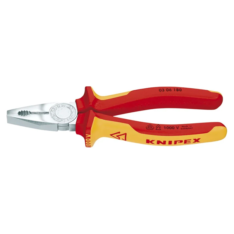Плоскогубцы комбинированные Knipex KN-0306200SB VDE, 200 мм, хром, 2-комп диэлектрические ручки в Кинешме