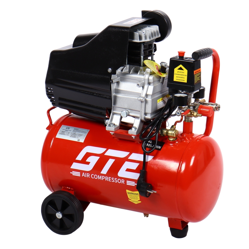 Компрессор поршневой GTE GTE-MK024180B,с прямым приводом, 220В, ресивер, 24л, 180л/мин в Переславле