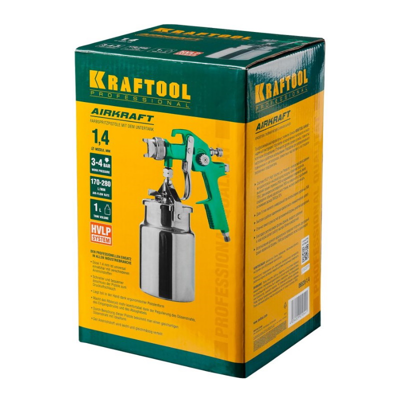 Краскопульт пневматический Kraftool AirKraft 06520-1.4 HVLP 1,4мм