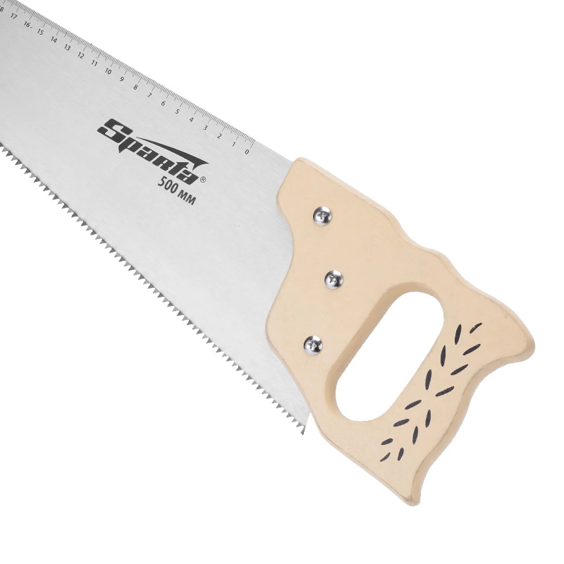 Ножовка по дереву Sparta 231855, 400 мм, 7-8 ТРI, каленый зуб, линейка, деревянная рукоятка в Твери