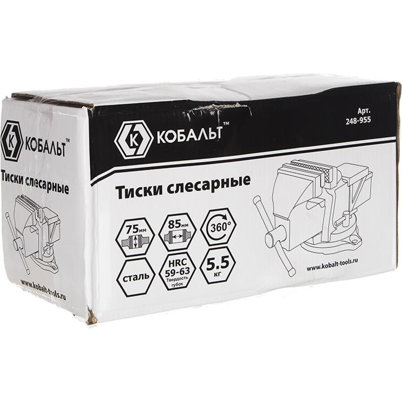 Слесарные тиски Кобальт 248-955, поворотные, стальные в Муроме