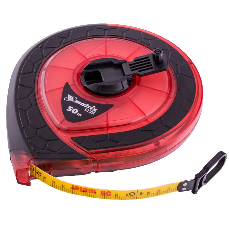 Рулетка геодезическая Matrix 31272, 50 м х 15 мм, закр. корп., фибергласс. лента, двухст. шкала, PRO