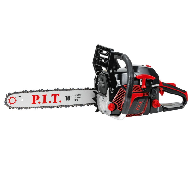 Пила цепная бензиновая P.I.T. GCS45-C5, 16"/400мм, 2кВт/2,8л.с, 53см³, хромированный цилиндр, легкий старт в Рыбинске