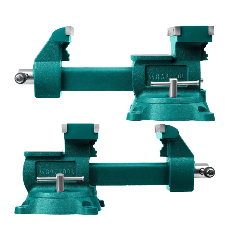 Слесарные тиски Kraftool Reversible 32705-200, 200 мм, расход 368 мм