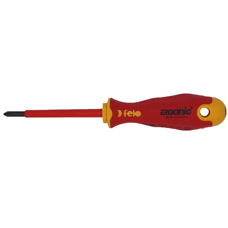 Отвертка диэлектрическая Felo Ergonic 41410290, крестовая PH 1X80 (Германия) в Нижнем Новгороде