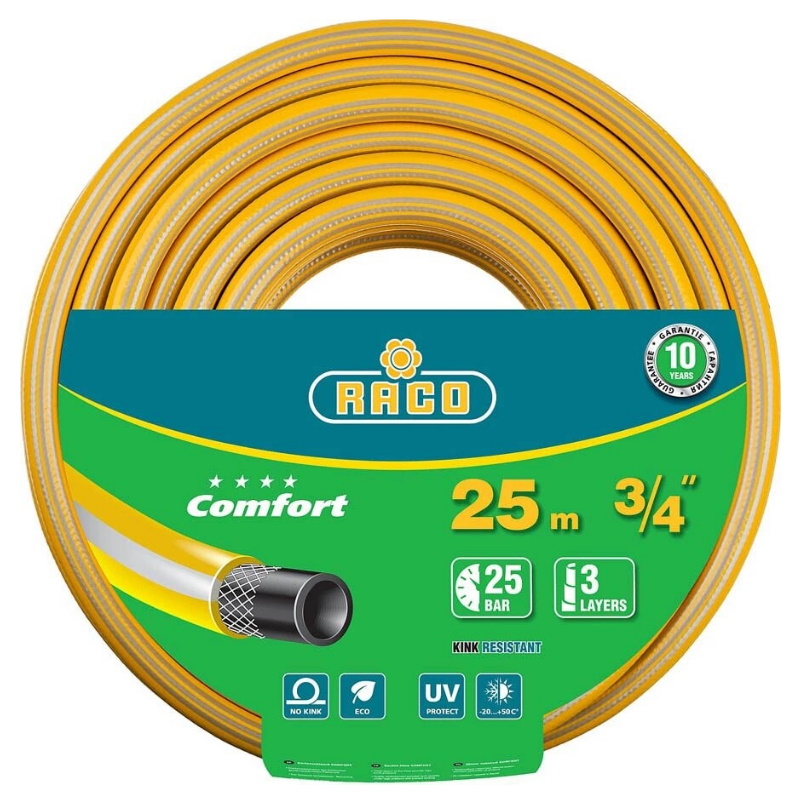 Шланг поливочный Raco Comfort 40303-34-25 30атм армированный 3-х слойный 34х25м 2587₽