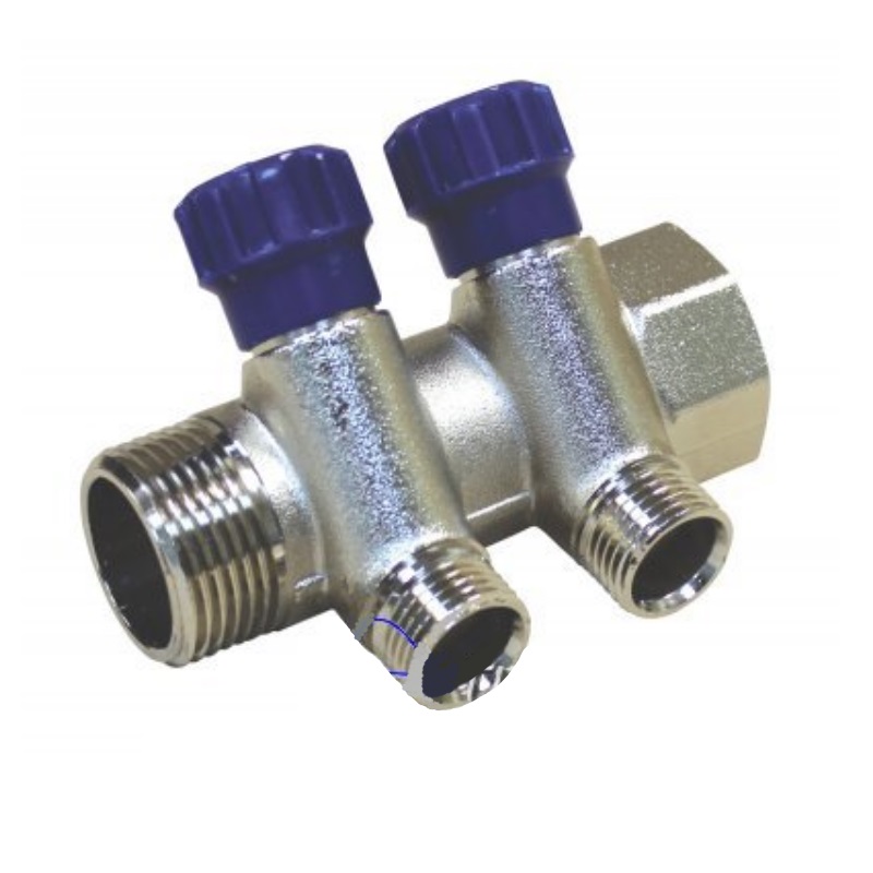 Коллектор Altstream радиаторный (с вентилями, 3/4"-1/2", 2 выхода)