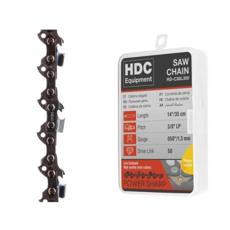 Цепь HDC Equipment HD-C38L350, 35 см 14" 3/8" LP 1.3 мм 50 зв. (в пласт. боксе) в Ярославле