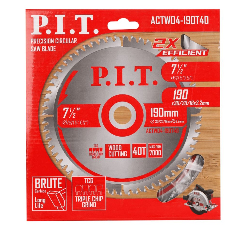 Диск пильный P.I.T. ACTW04-190T40, 190x30/20/16x2 мм, 40T в Кинешме