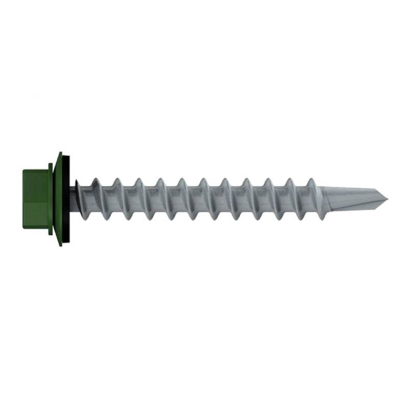 Саморез кровельный Starfix SMC3-95253-100, 4.8х70 мм, цинк, шайба с прокл., PT1, RAL 6002 (100 шт в карт. уп.)  в Ярославле