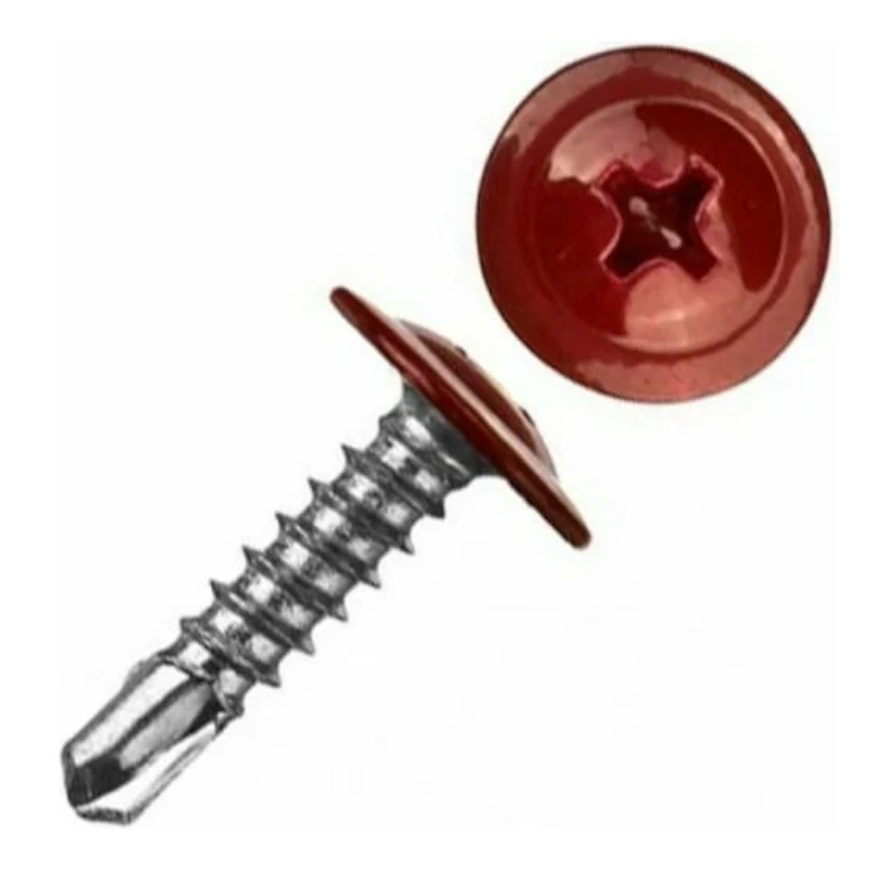 Саморез Starfix SMP1-58822-150, 4.2х19 мм с прессшайбой, цинк, со сверлом, RAL 3005 (150 шт в пласт. конт.)  в Угличе