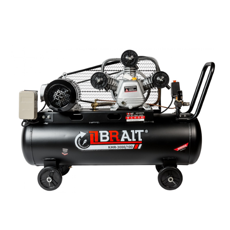 Компрессор воздушный Brait KMR-3000/100 20.01.006.043 (3-х цилиндровый; ременной)