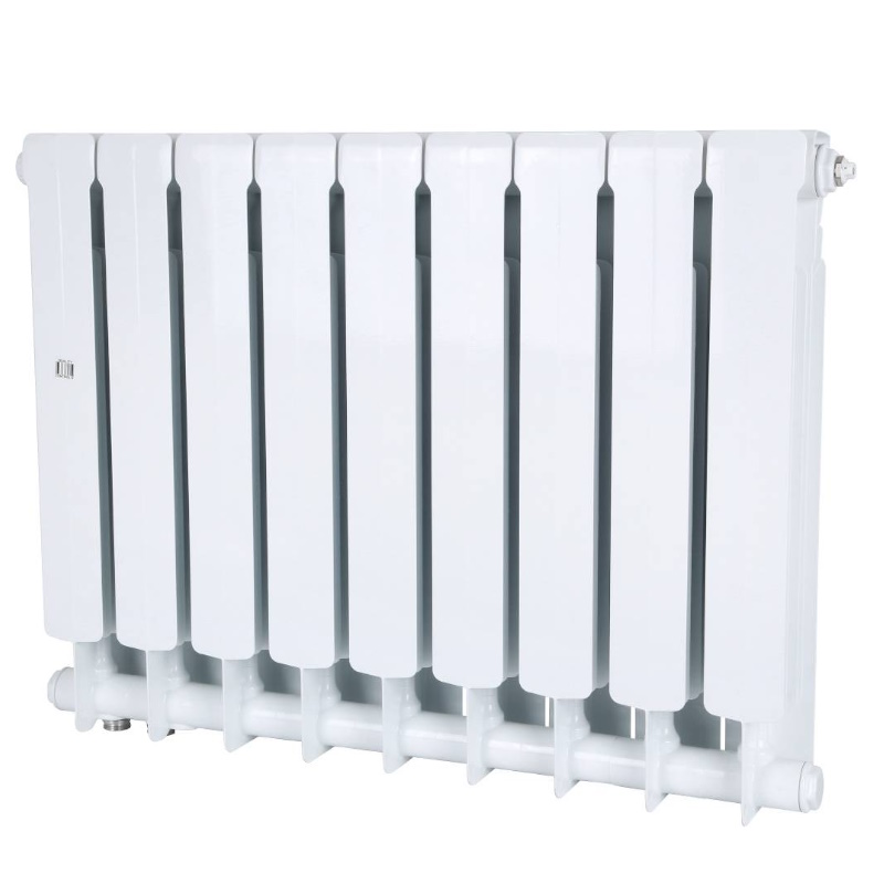 Радиатор Stout Space 500 SRB-0320-050009, 9 секций, биметаллический, нижнее правое подключение, RAL9016