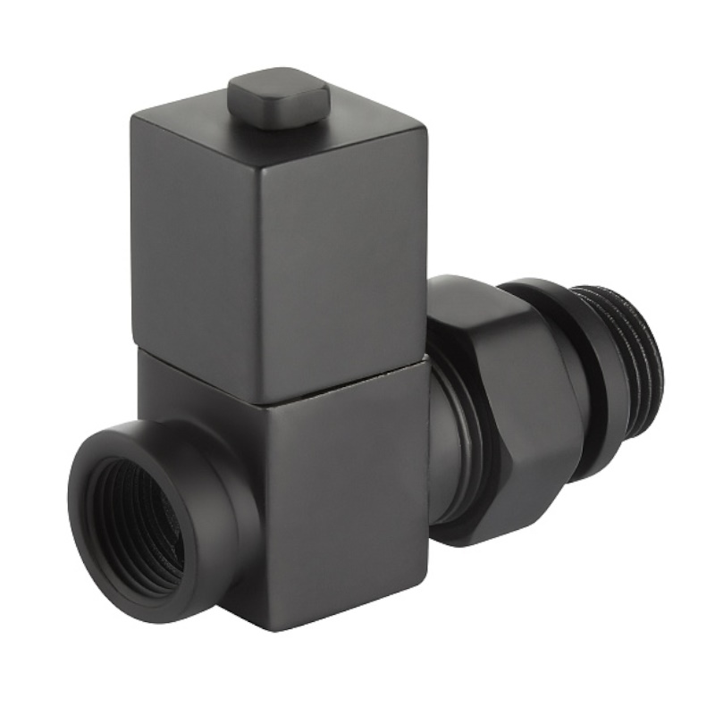 Набор дизайн-вентилей Royal Thermo CUBE НС-1422575, прямой, черный, 1/2" в Муроме