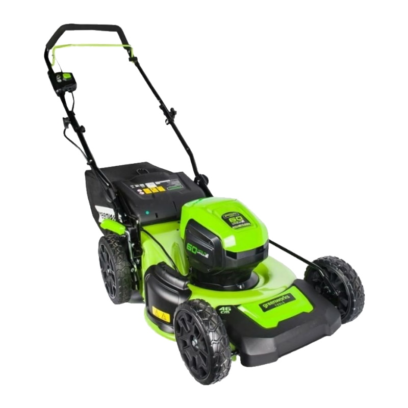 Газонокосилка аккумуляторная Greenworks 2502807, 60V, 46 см, бесщеточная, с 1хАКБ 4 Ач. и ЗУ в Коврове