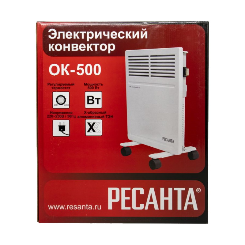 Электрический обогревательный конвектор Ресанта ОК-500 67/4/9 малой мощности  в Вологде