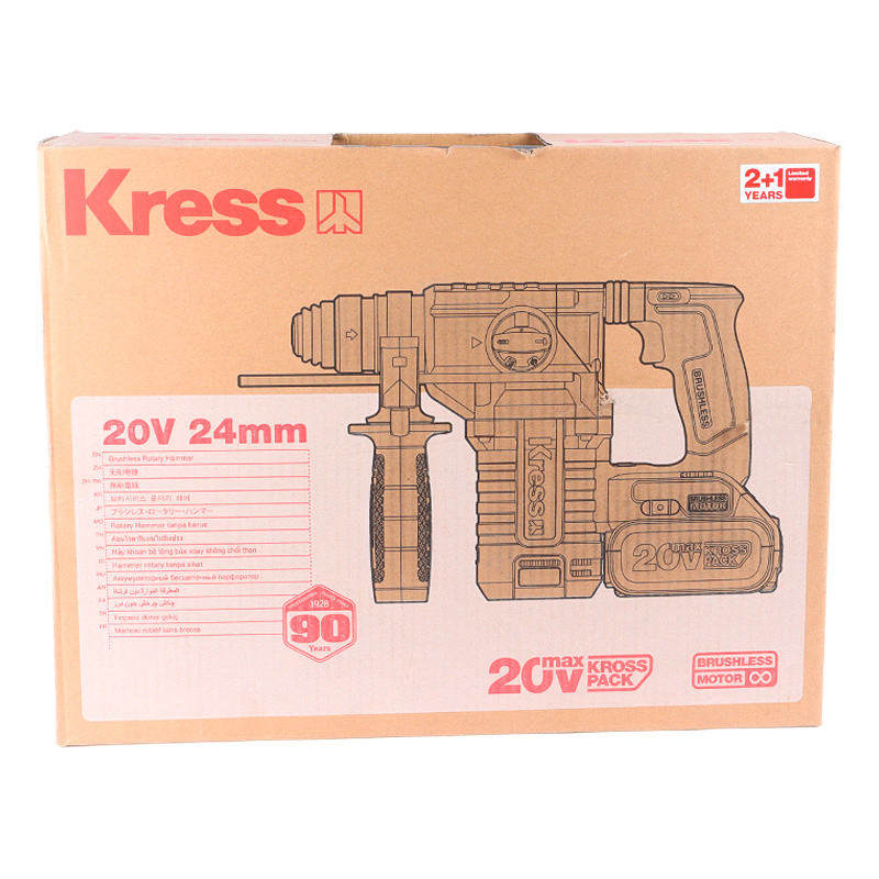 Перфоратор аккумуляторный Kress KU388, бесщеточный, 20В, 4Ач х2, кейс