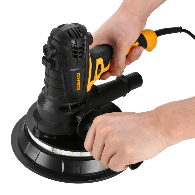 Шлифмашина эксцентриковая Deko DKG900 063-2207 (180 мм, 900 Вт, для стен и потолков, с LED подсветкой) в Муроме