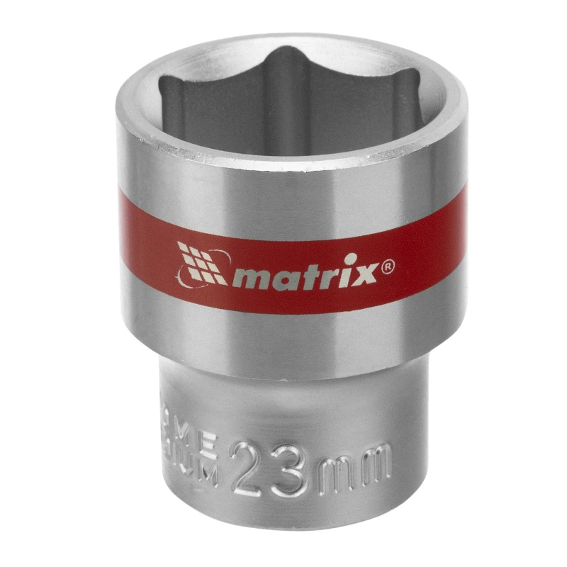 Головка торцевая Matrix 13123, 23 мм, 6-гранная, CrV, под квадрат 1/2", хромированная в Муроме