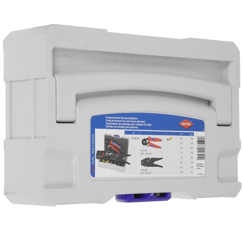 Набор для опрессовки Knipex KN-979010 TANOS KN-975304, KN-1240200, гильзы изолированные DIN 46228 0.5/0.75/1/1.5/2.5/4/6/10 мм² (1250 шт) в Иваново