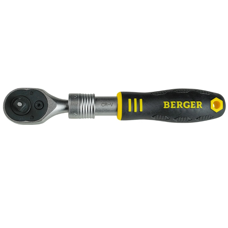 Трещотка телескопическая Berger BG BG2183, 1/4", 150-200 мм, 72 зубца