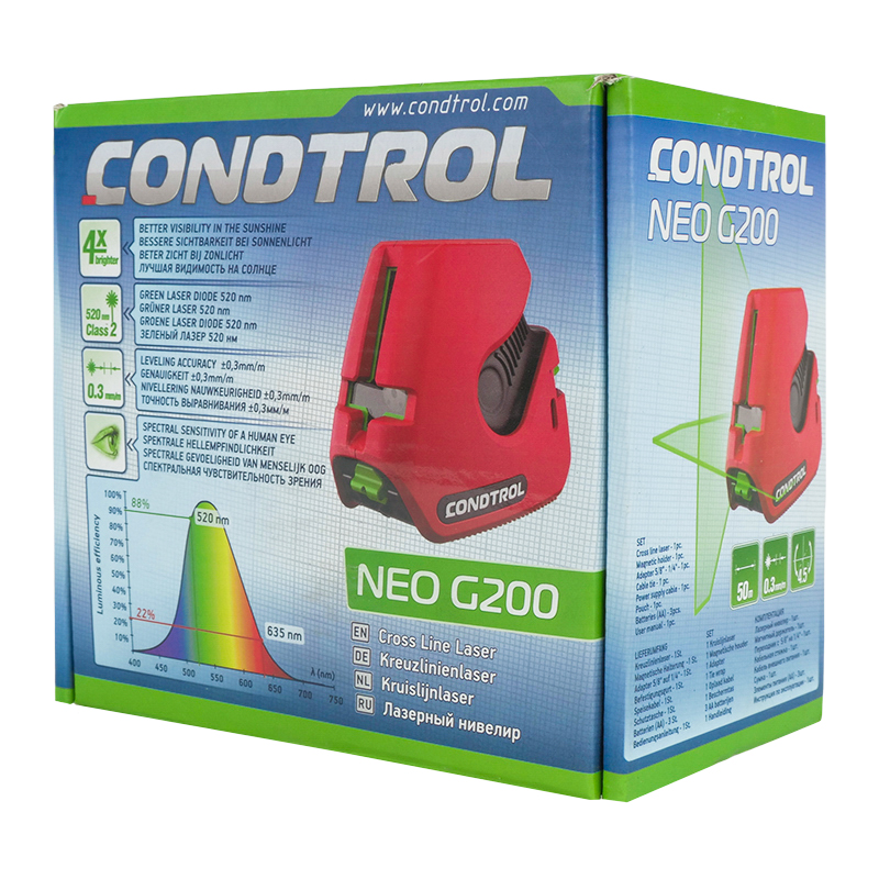 Лазерный уровень Condtrol NEO G200 1-2-126 (дальность без приёмника 50 м, автоматическое выравнивание) в Угличе