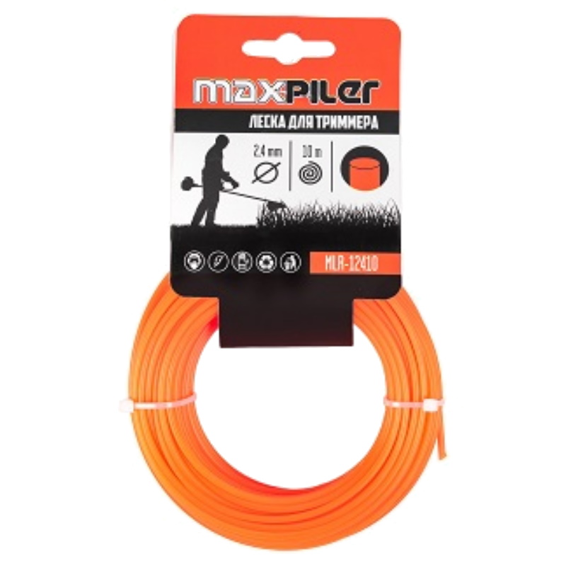 Леска для триммера Maxpiler MLR-12410, 2.4 мм*10 м, круг, картон в Иваново