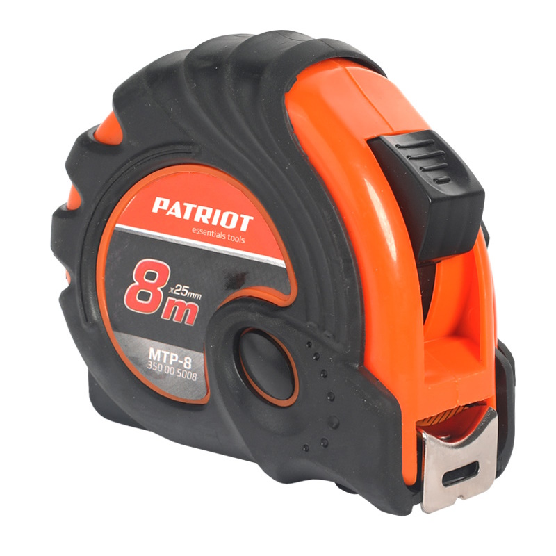 Рулетка Patriot MTP-8 350005008, ударопрочный корпус, обрезиненная, 8м